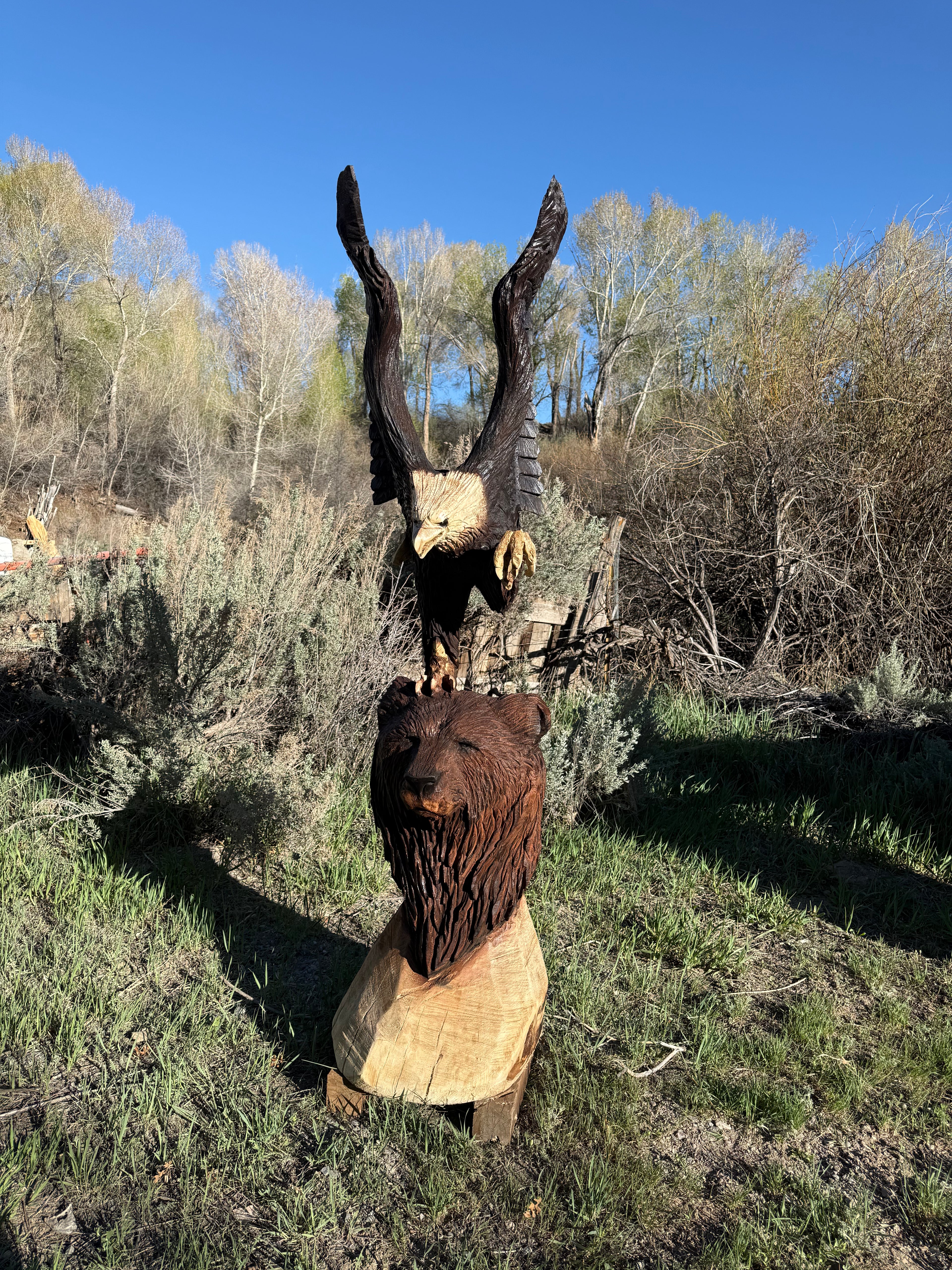 Eagle leaping off Bear Bust
